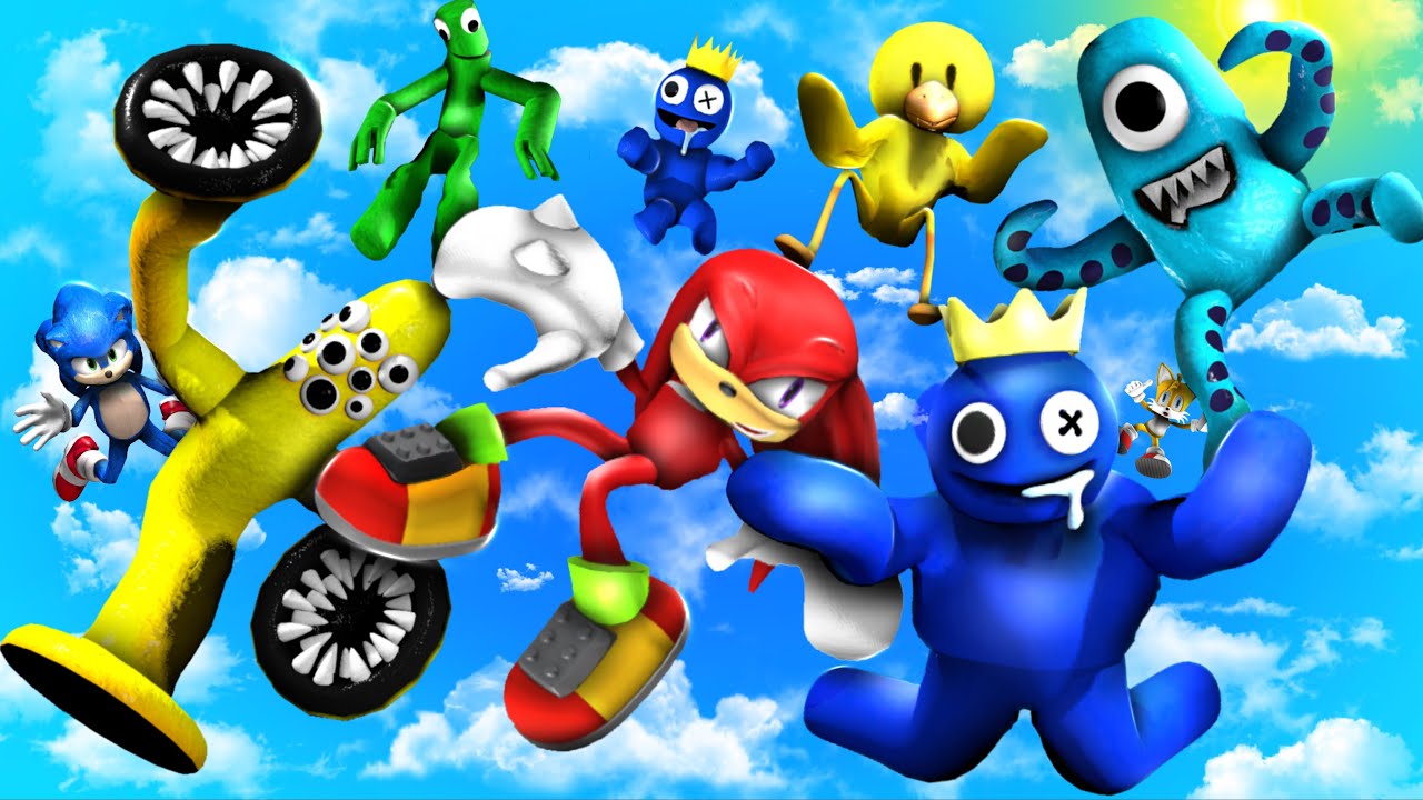 GMOD • Rainbow Friends vs Sonic Team • Impressive Ragdolls (Jumps, Ramps)