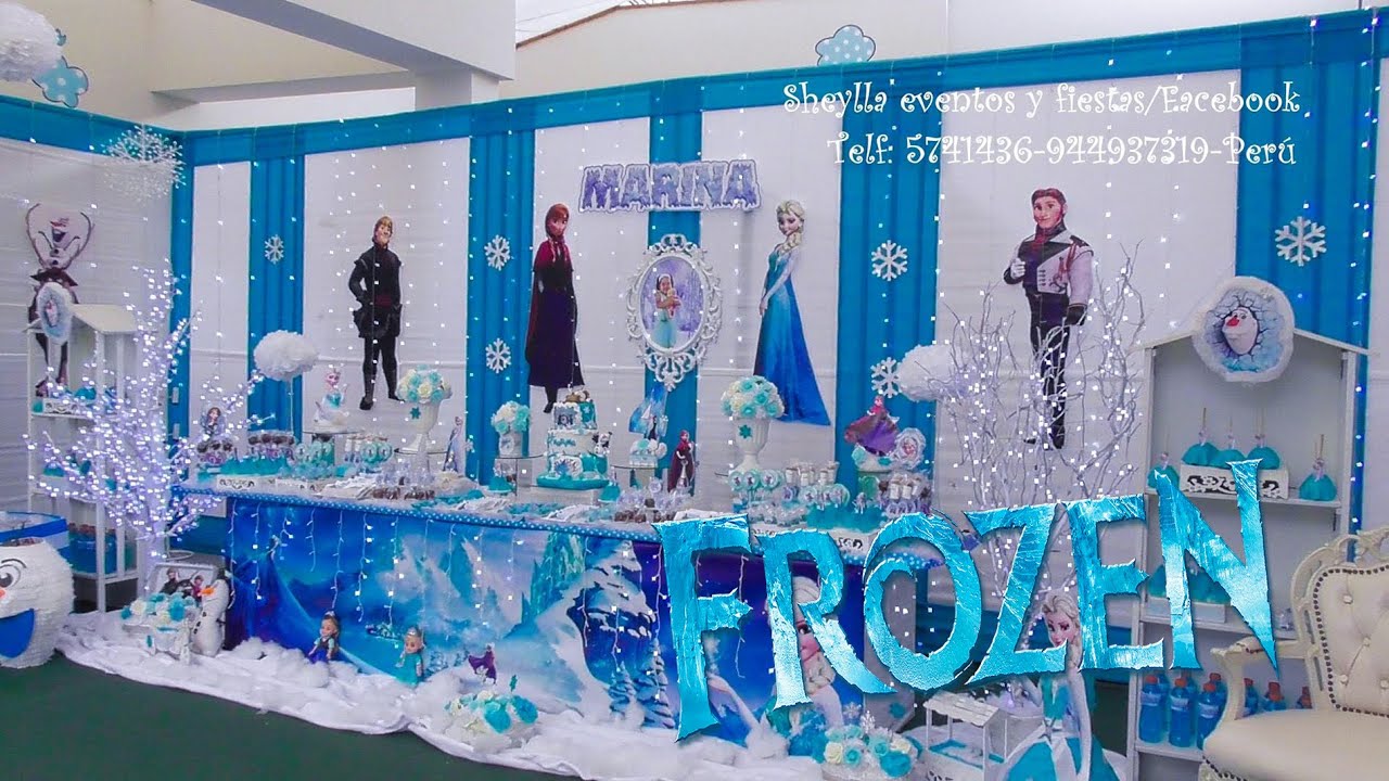 Hermosa decoración temática de Frozen ❄️ fiesta de niñas, frozen decoration