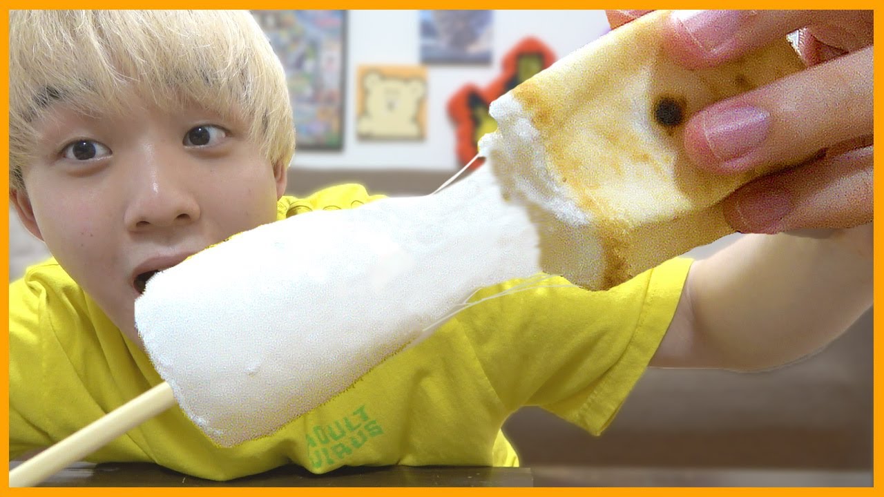TikTokで流行ってる焼きマシュマロをやってみた！！！【モッパン】