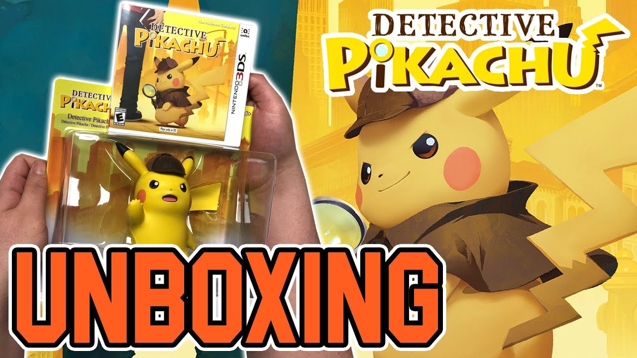 Detective Pikachu (3DS) with Detective Pikachu Amiibo Unboxing !!