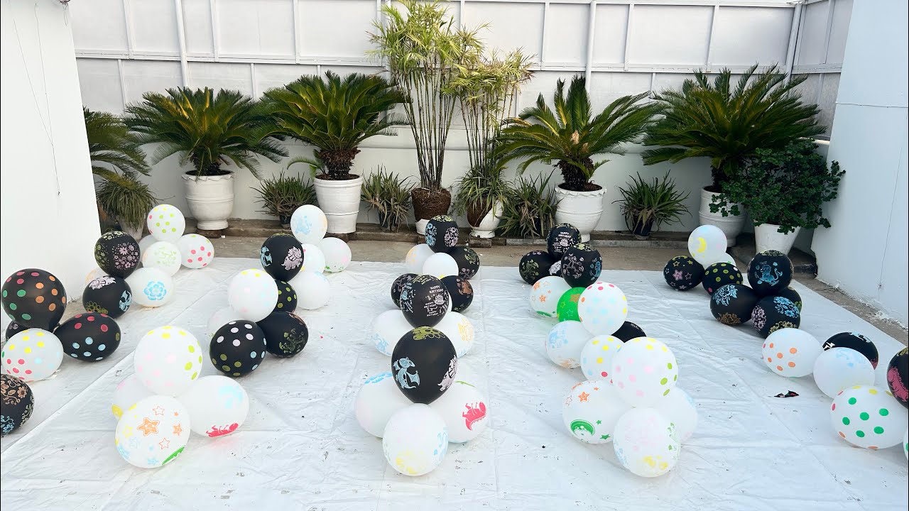 Printed Themed Balloons Satisfying Popping With Slinger
