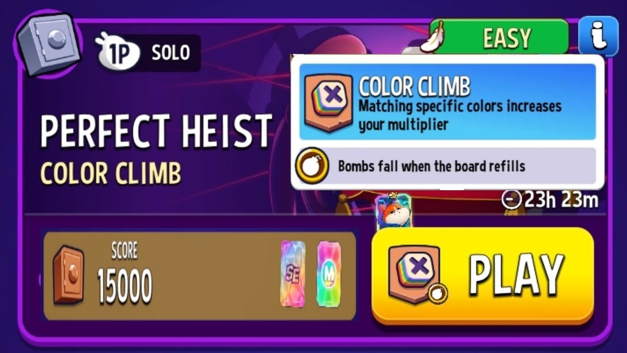 (COLOR CLIMB) 15000 Score Match Masters Solo Challenge Perfect Heist - MIXY MEOW
