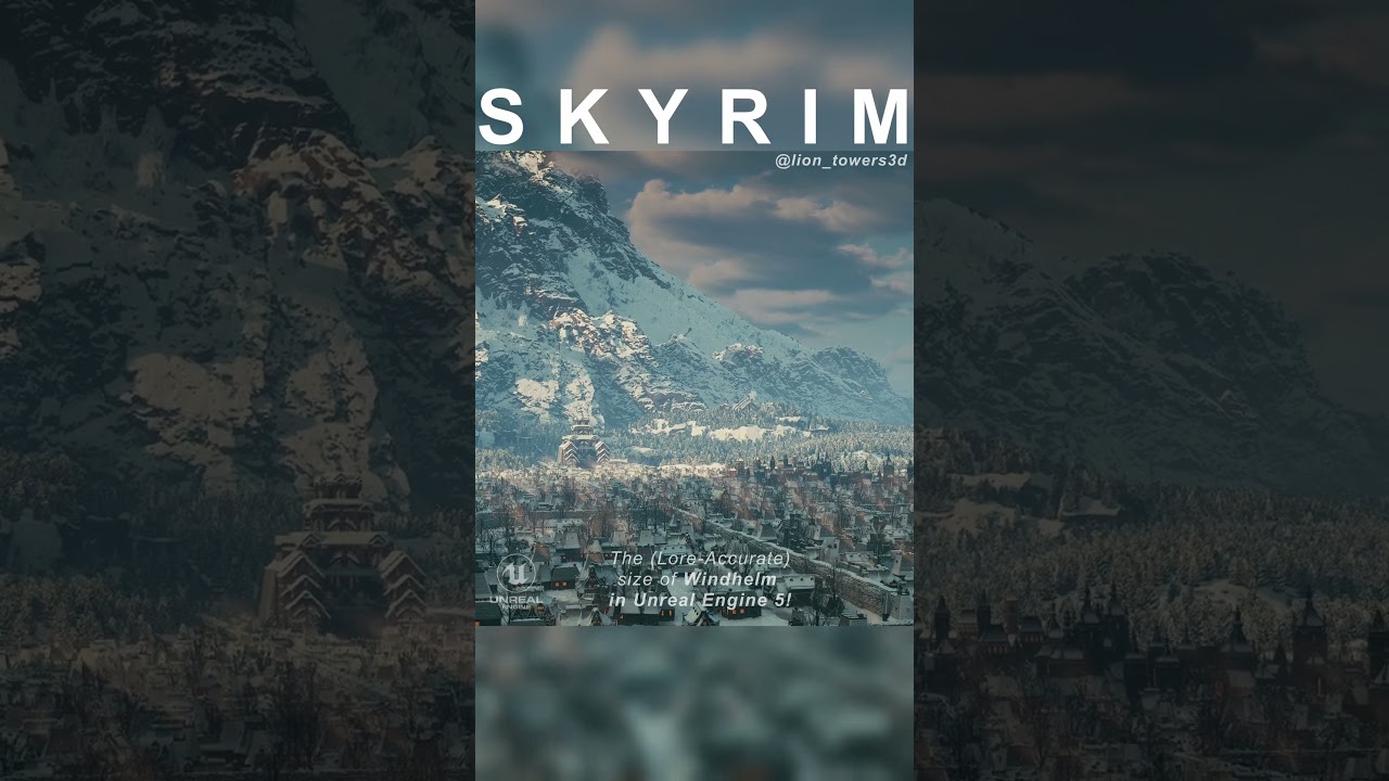 The (Lore-Accurate) size of Windhelm in UNREAL ENGINE 5! #skyrim #gaming #elderscrolls #UE5