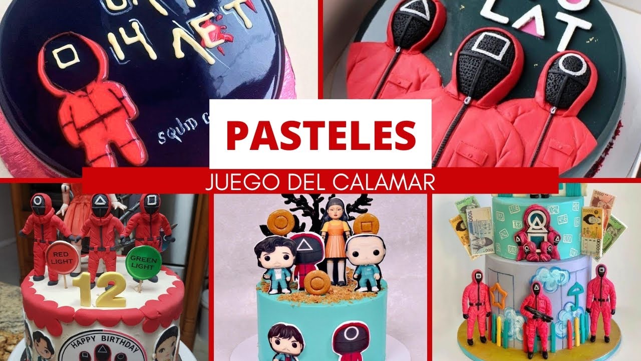Diseños de Pasteles del JUEGO DEL CALAMAR que te Dejarán con la Boca Abierta