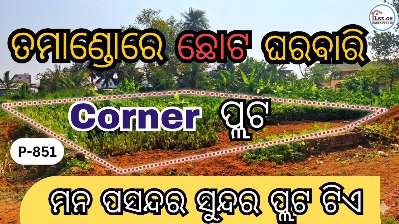 PLOT FOR SALE IN BHUBANESWAR || SMALL CORNER PLOT AT TAMANDO