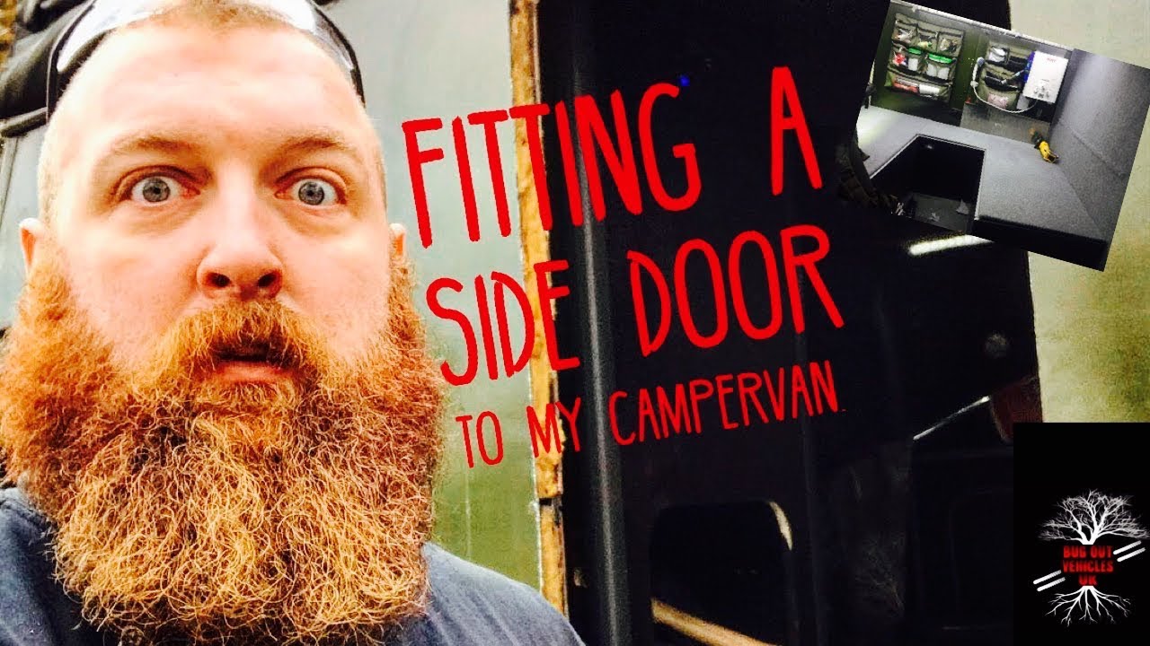 Fitting a side door to the campervan and fitting veltrim