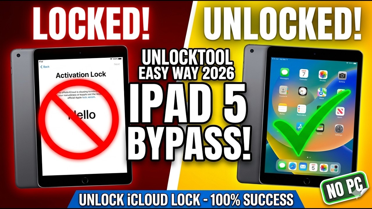 IPAD 5 Generation Icloud bypass with UnlockTool  Easy Way Unlock ipad ⁠easy