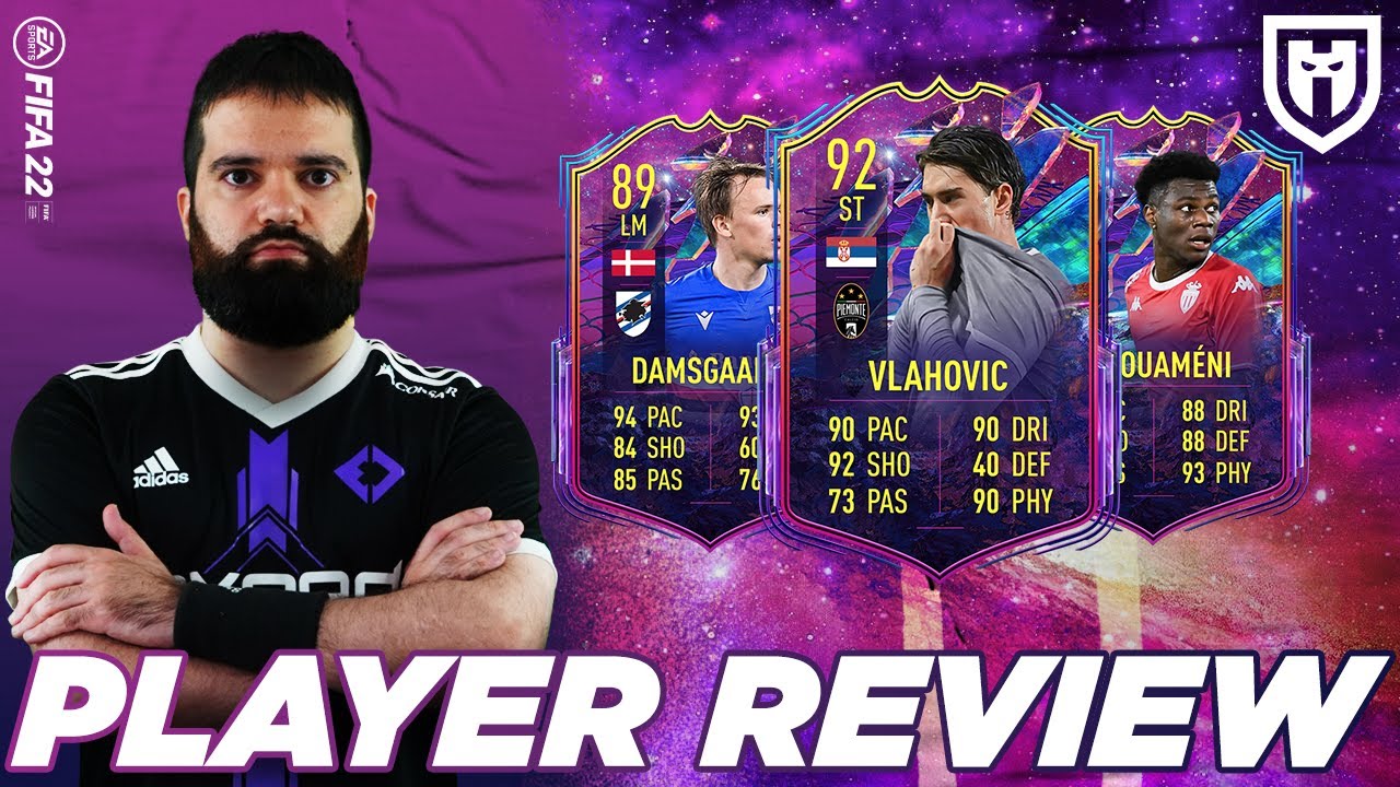 VLAHOVIC 92, TCHOUAMÉNI 90 E DAMSGAARD 89 FUTURE STARS /// FIFA 22 PLAYERS REVIEW
