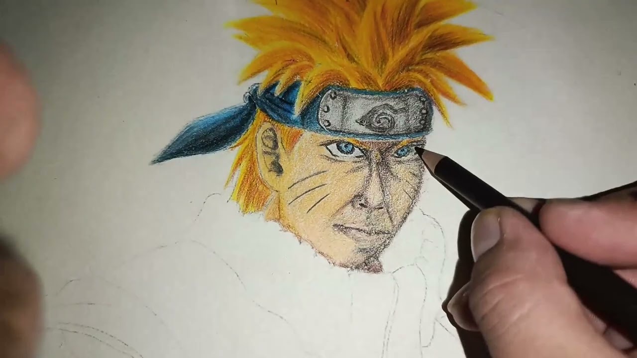 INTENTO DIBUJAR A NARUTO SEMIRREALISTA.. Y ESTE FUE EL RESULTADO 😶😐