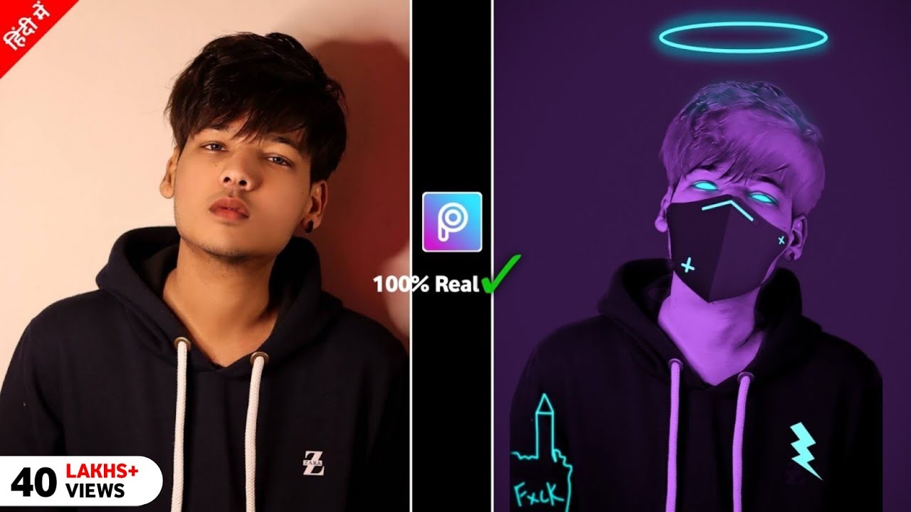 Neon Glowing Vector Art in Picsart || Vector Art in Picsart || Neon Vector Art Concept || CS EDITZ