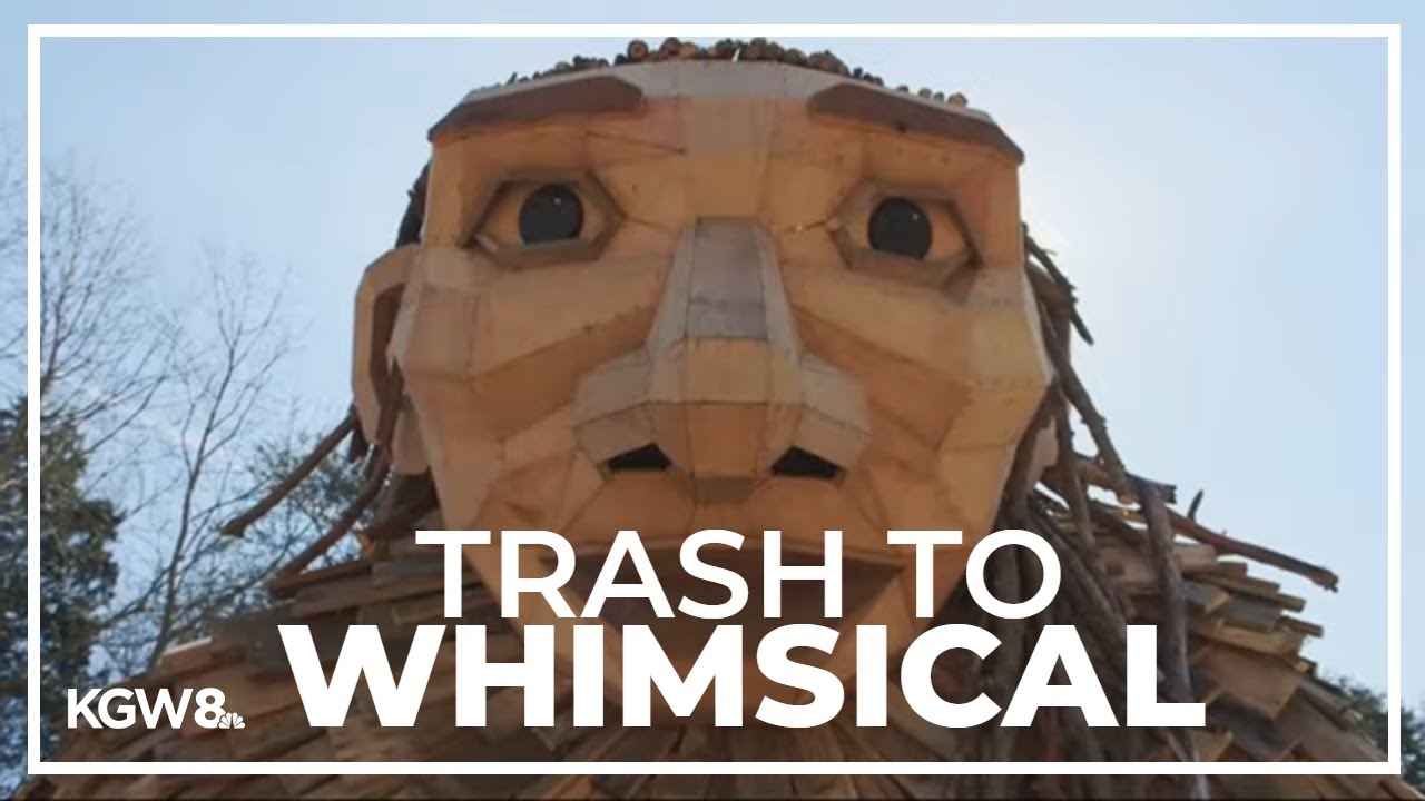 Giant troll sculpture comes together in Portland