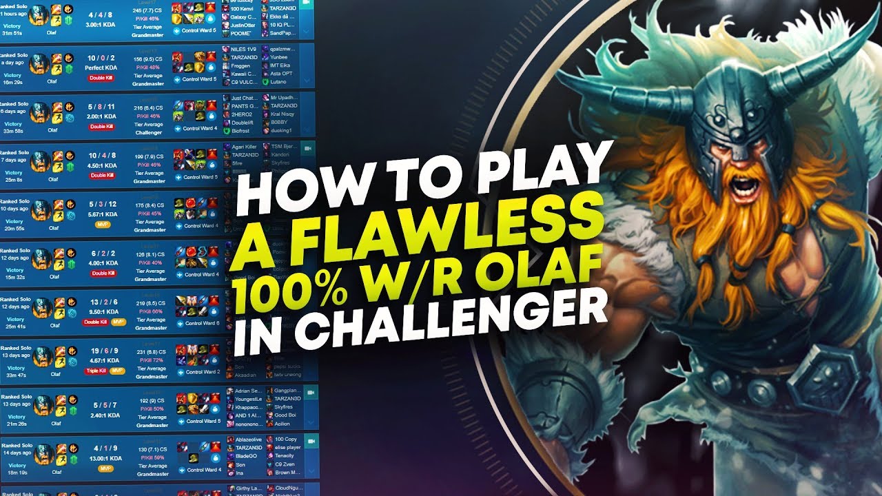 HOW TO WIN EVERY GAME WITH OLAF IN CHALLENGER!! (100% WIN RATE!) | League of Legends