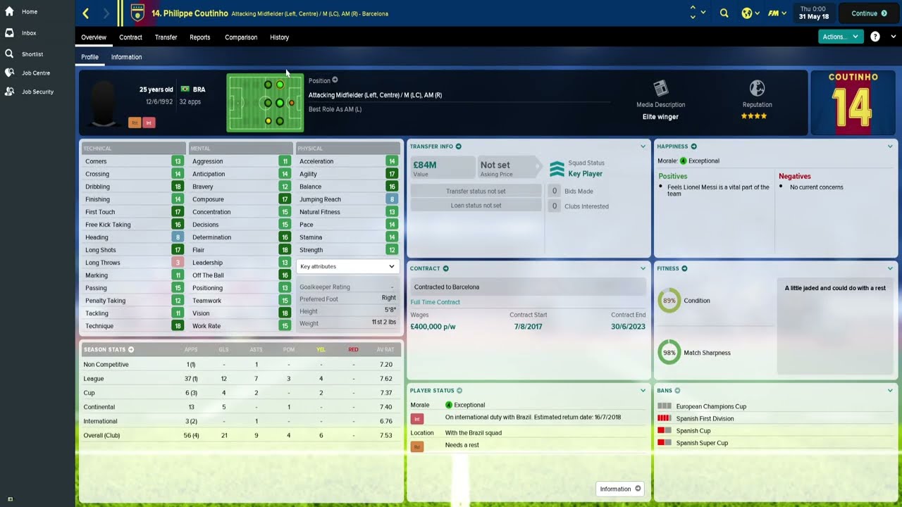 Playing: Football Manager 2018