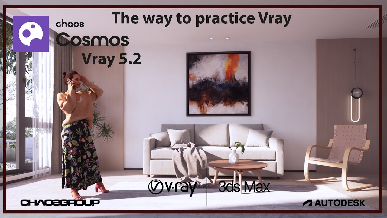 Lec 16 Vray 5.2 Chaos Cosmos a free library assets from Chaos Group (Vray Course )