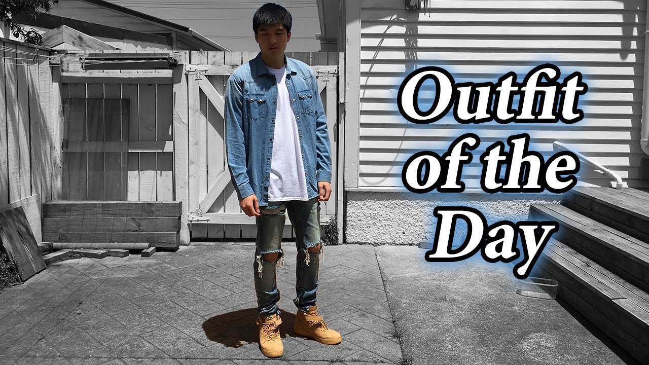 Outfit of the Day | Denim on Denim w/ Air Force 1 Flax, MNML LA, Pablo Merch & Zara [#67]
