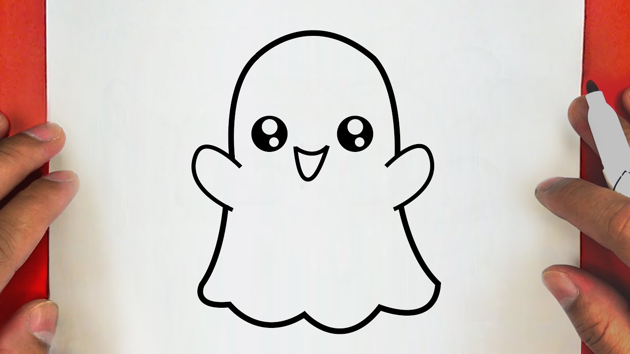 COMO DESENHAR UM FANTASMA BONITO SUPER FÁCIL, JACKDesenhos/ HOW TO DRAW A CUTE GHOST  SUPER EASY