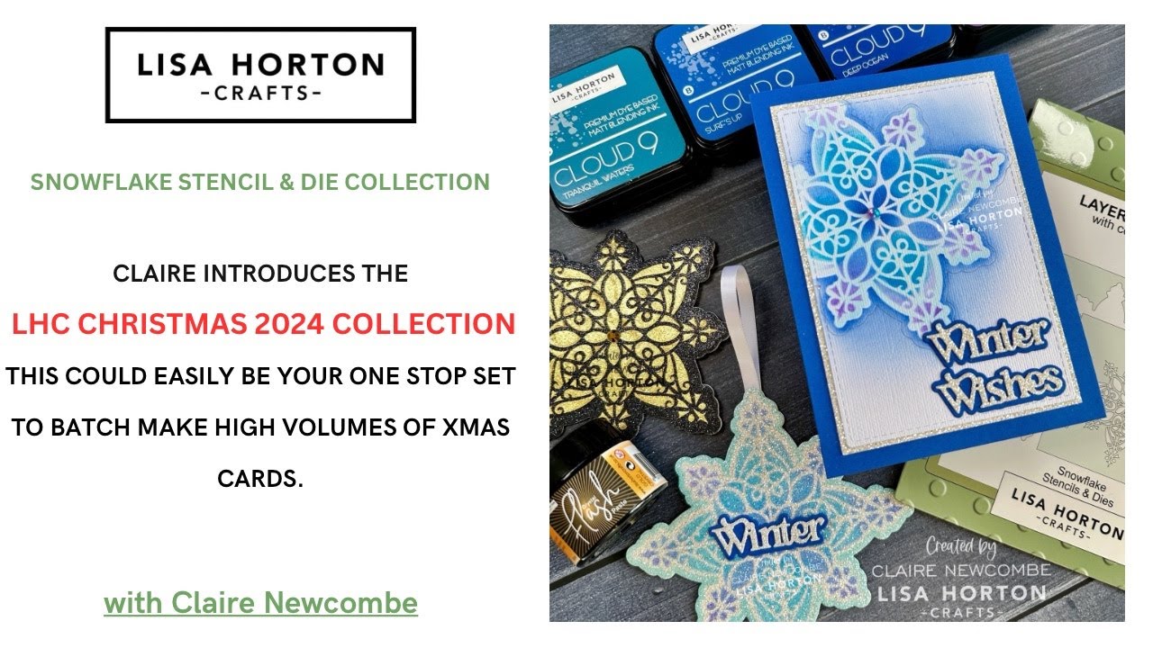 LHC XMAS '24 -3 SNOWFLAKE CARDS, TAGS & HANGING PROJECTS WITH STENCILS, DIE & MASK feat FLASH PASTE