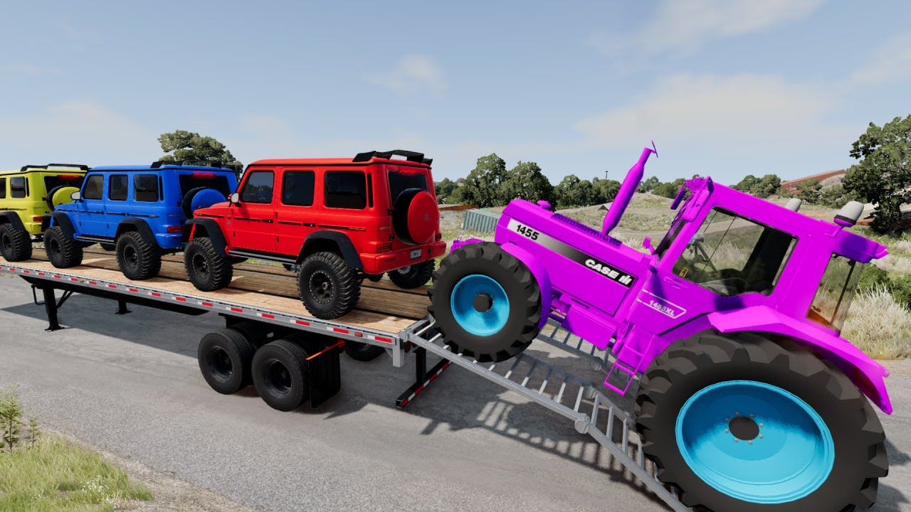 Flatbed Truck McQueen | Truck Transport – Pothole vs Car Crash – BeamNG.drive
