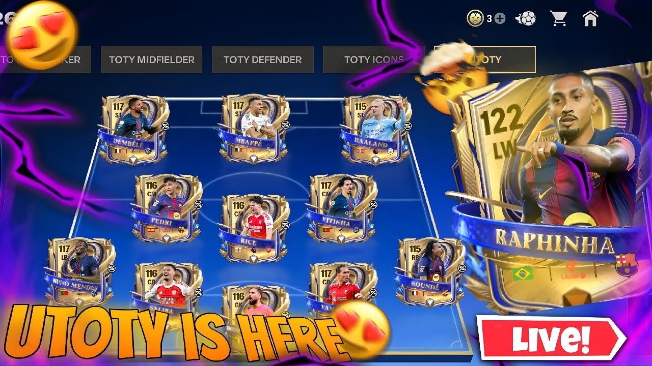 FC MOBILE LIVE 🔴 | UTOTY PACKS + RANK PUSH