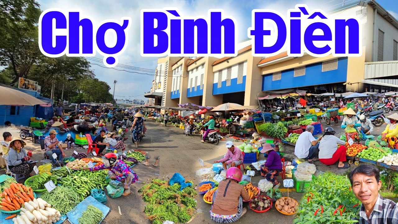 Chợ B&igrave;nh Điền rau củ quả đổ đống s&aacute;ng nay