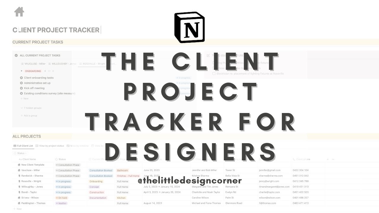Client Project Tracker for Designers in Notion | Track your Design Projects