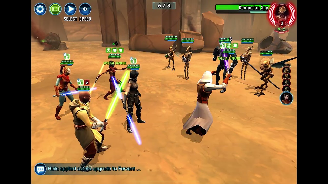 SWGOH, Ground War (Assault Battle): Jedi (Challenge Tier 2 Gameplay)