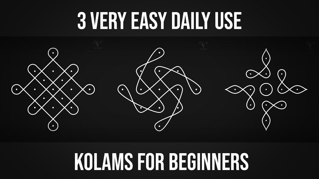 3 Super Easy Sikku Kolams For Beginners and Apartments - Easy Muggulu Designs