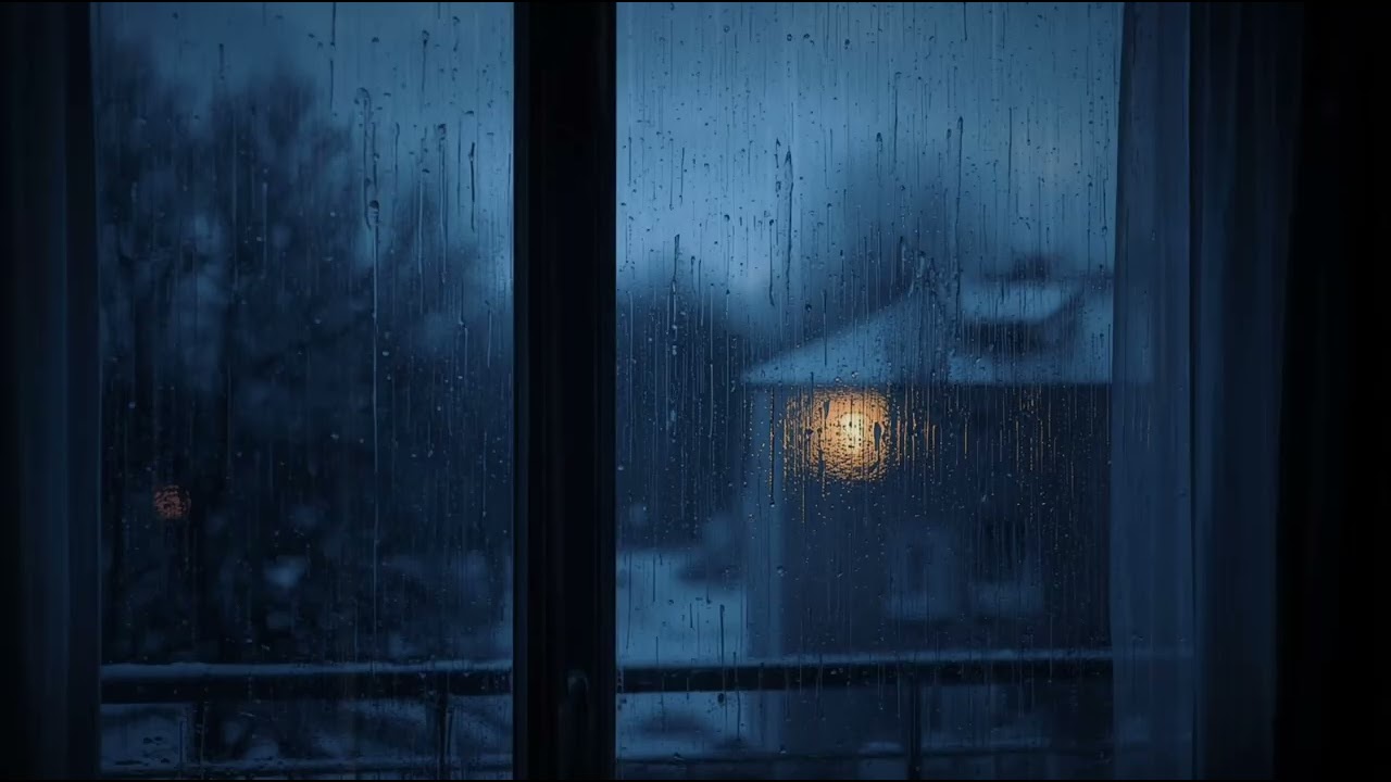 Winter Night Rain Sounds – Cozy Rain Ambience for Sleep, Study & Deep Relaxation ❄️🌧️