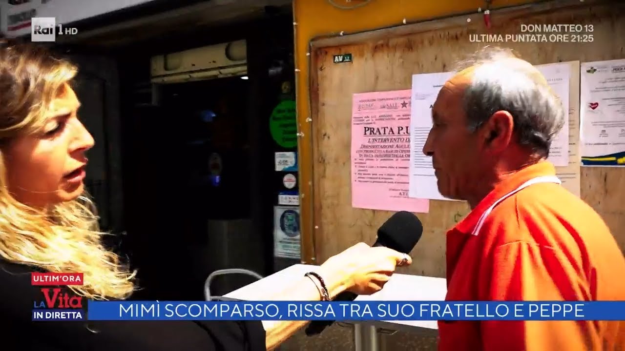 Scomparsa Mimì Manzo, rissa tra suo fratello e Pappe -  La vita in diretta 26/05/2022