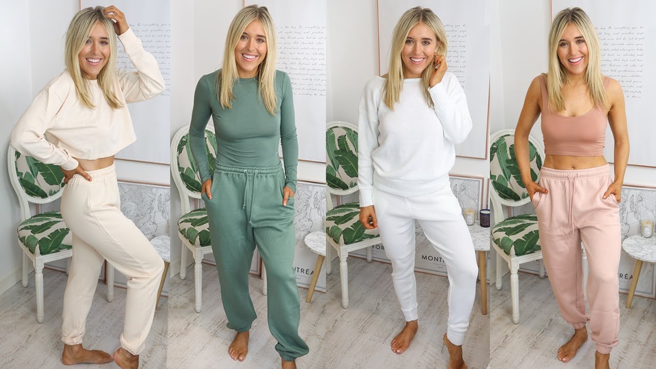 LOUNGEWEAR TRY ON HAUL 2020 - Basics, Comfy At Home Clothes + Airport Outfits