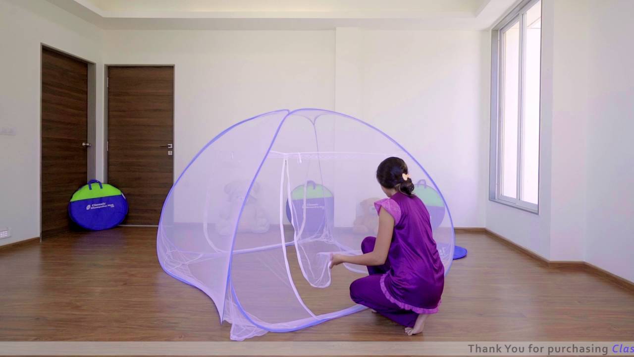 Classic double bed mosquito net Folding method-II