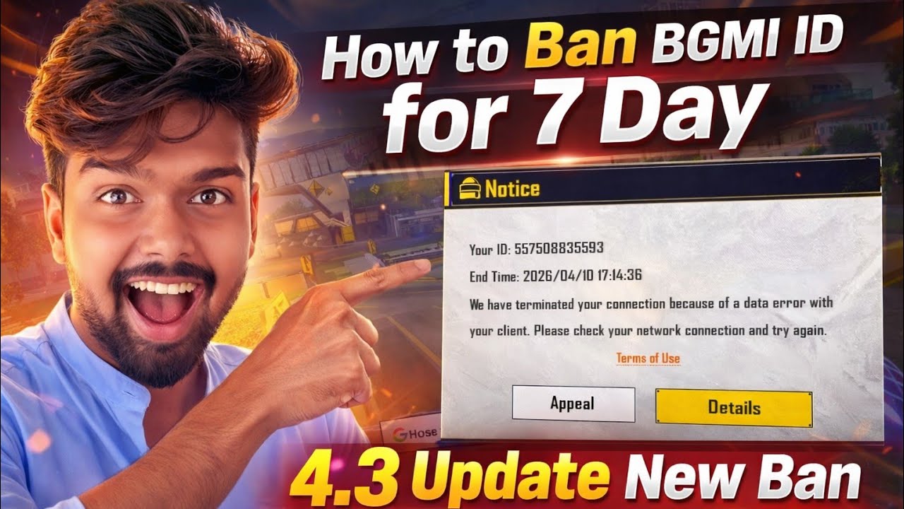 How to Ban BGMI ID for 7 Days | 4.3 Update New Ban