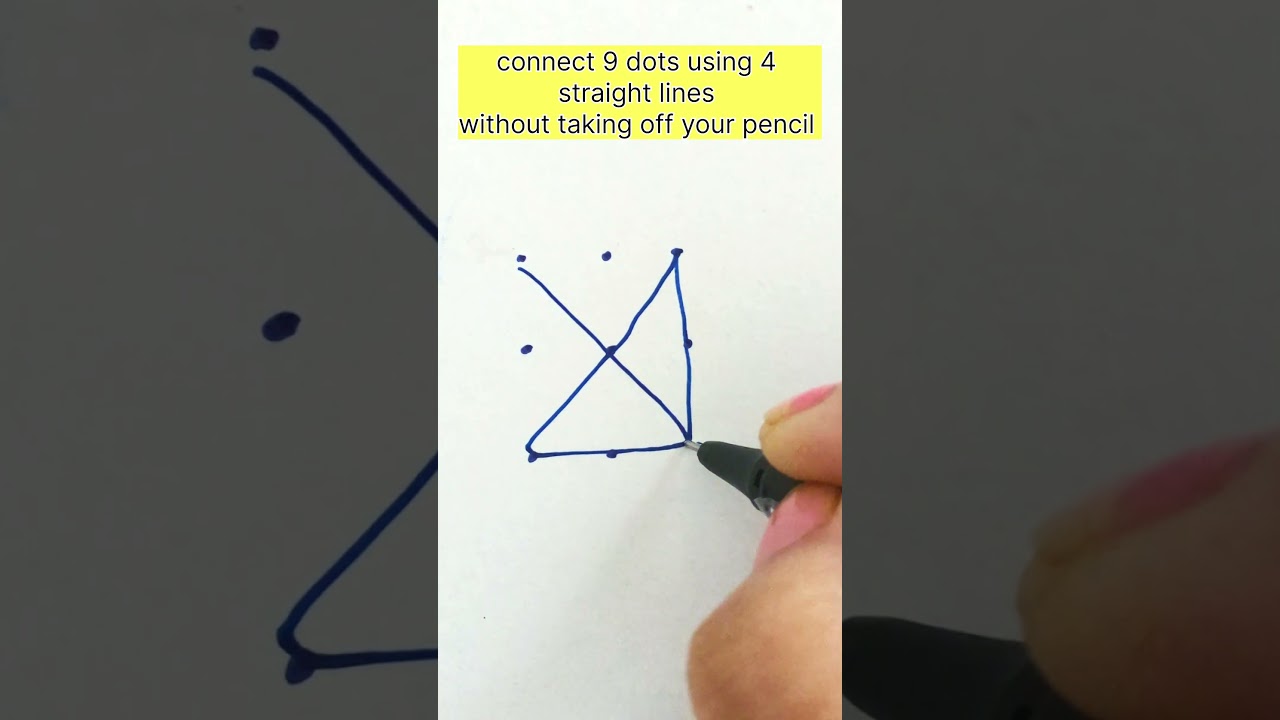 The 9-Dot Challenge-Connect 9 Dots Using 4 Straight Lines Without Taking Off Pencil #shorts#puzzle