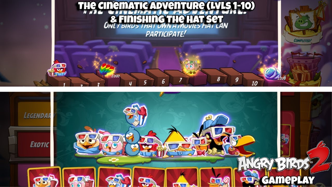📽️ The Cinematic Adventure 🎞️ (Lvls 1-10) + Finishing The Set  | Angry Birds 2 (AB2)
