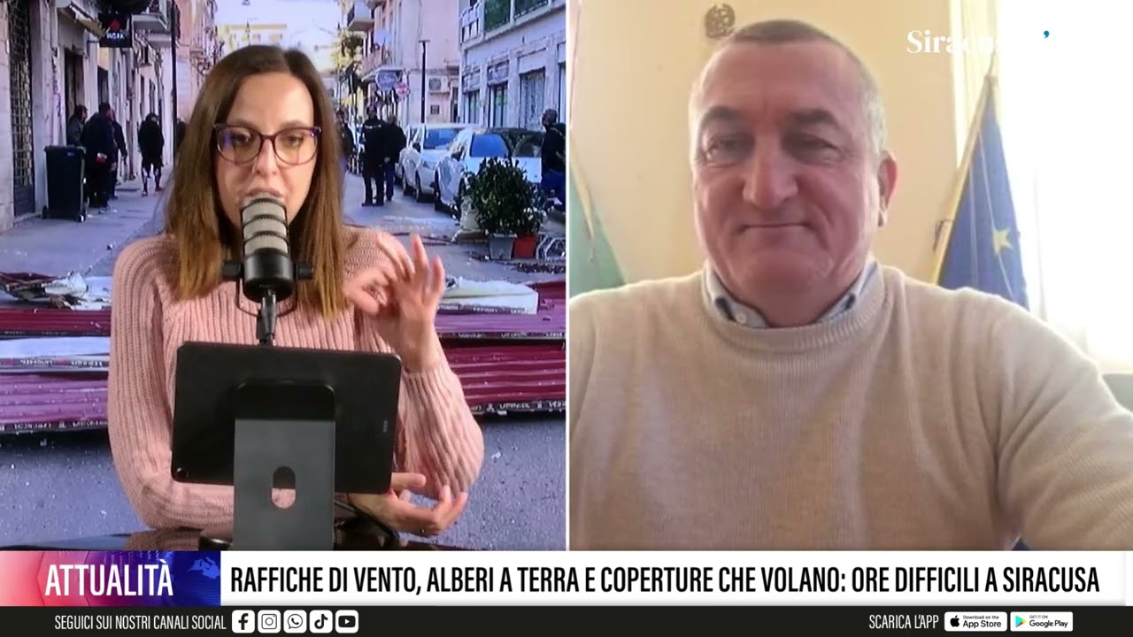 Raffiche di vento, alberi a terra e coperture che volano: ore difficili a Siracusa
