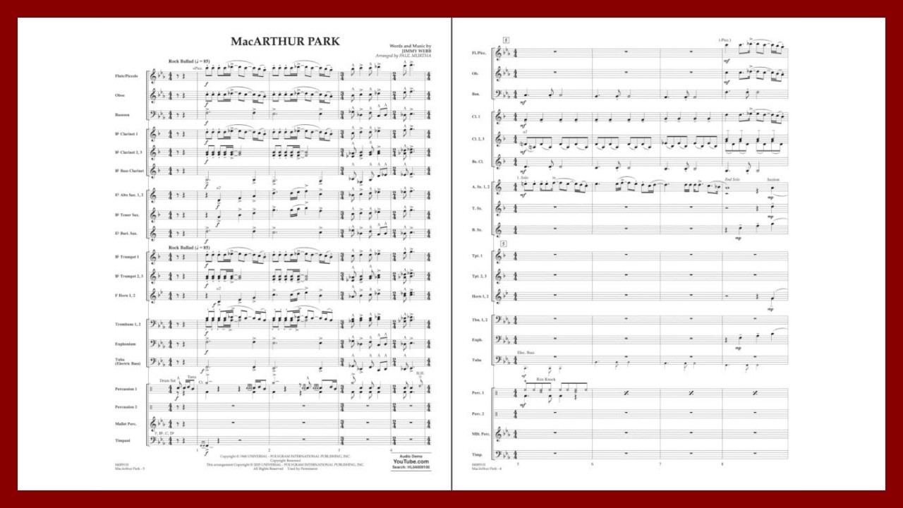 MacArthur Park by Jimmy Webb | Arr. Paul Murtha