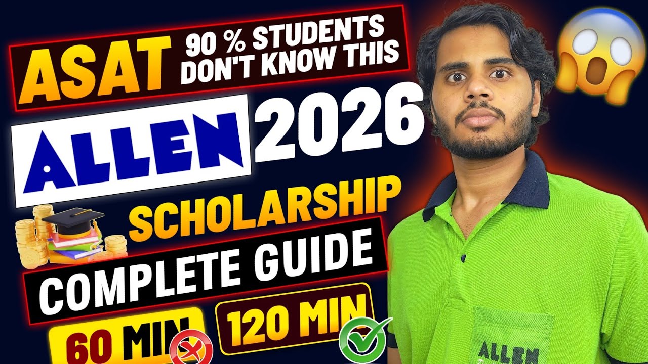 ASAT 2026 Full Details 🔥 | Syllabus, Registration, Pattern | Allen Scholarship Test 2025-26 #allenko