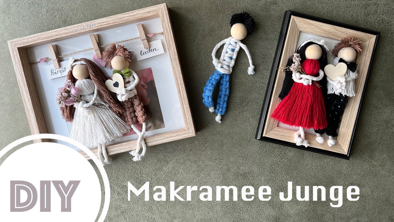 DIY Tutorial Macrame boy doll Makramee Junge Figur selber machen Geschenkidee Anleitung BinnBonn