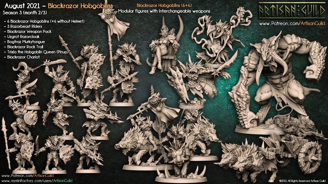 Artisan Guild Patreon - Blackrazor Hobgoblins - August 2021