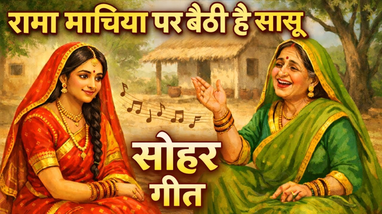 राम माचिया पर बैठी है सासू ❤️ सोहर गीत 