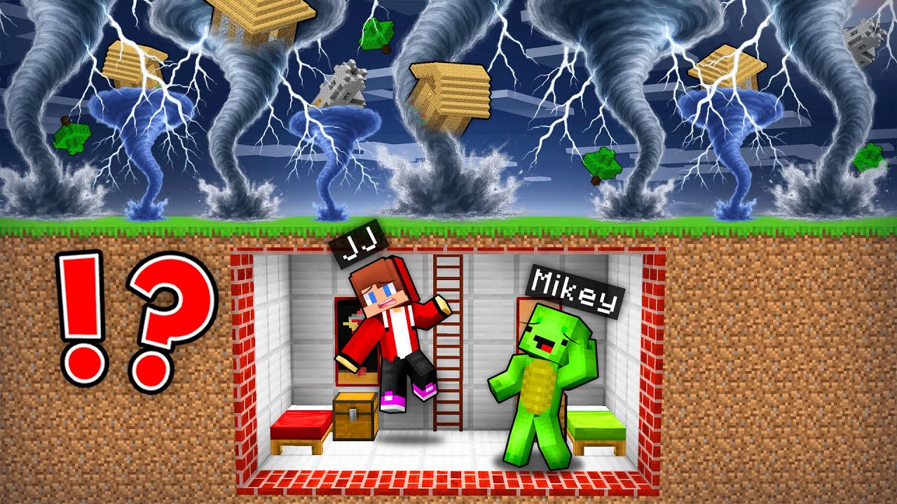Mikey and JJ DoomsDay Bunker vs TORNADO in Minecraft ! (Maizen)