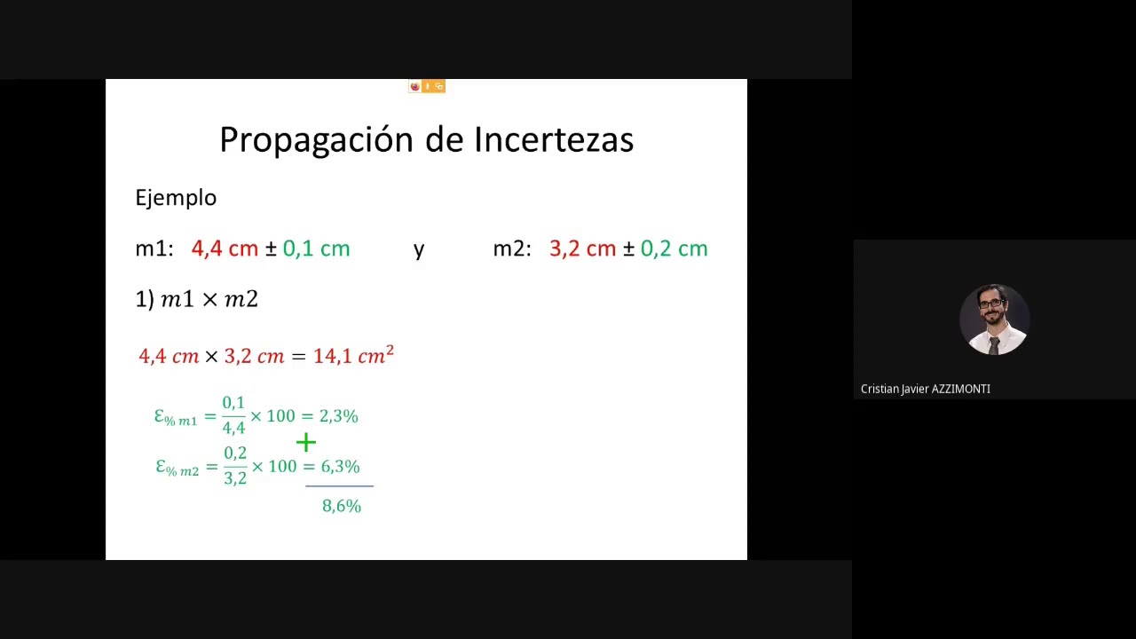 Propagación de Incertezas en la Multiplicación y división (Metrología)