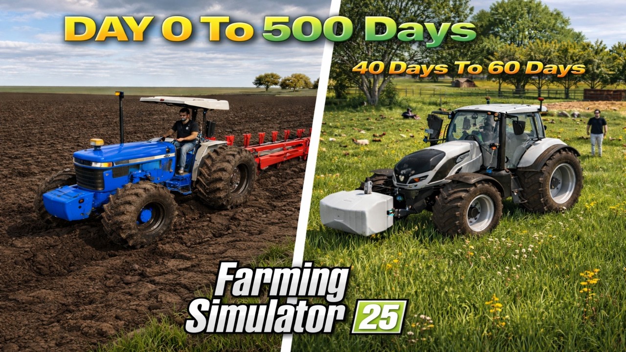 I Survived 500 DAYS on the FLAT MAP with $0 Farming Simulator 25 Day 40 To 60 Days Part 3 Hindi
