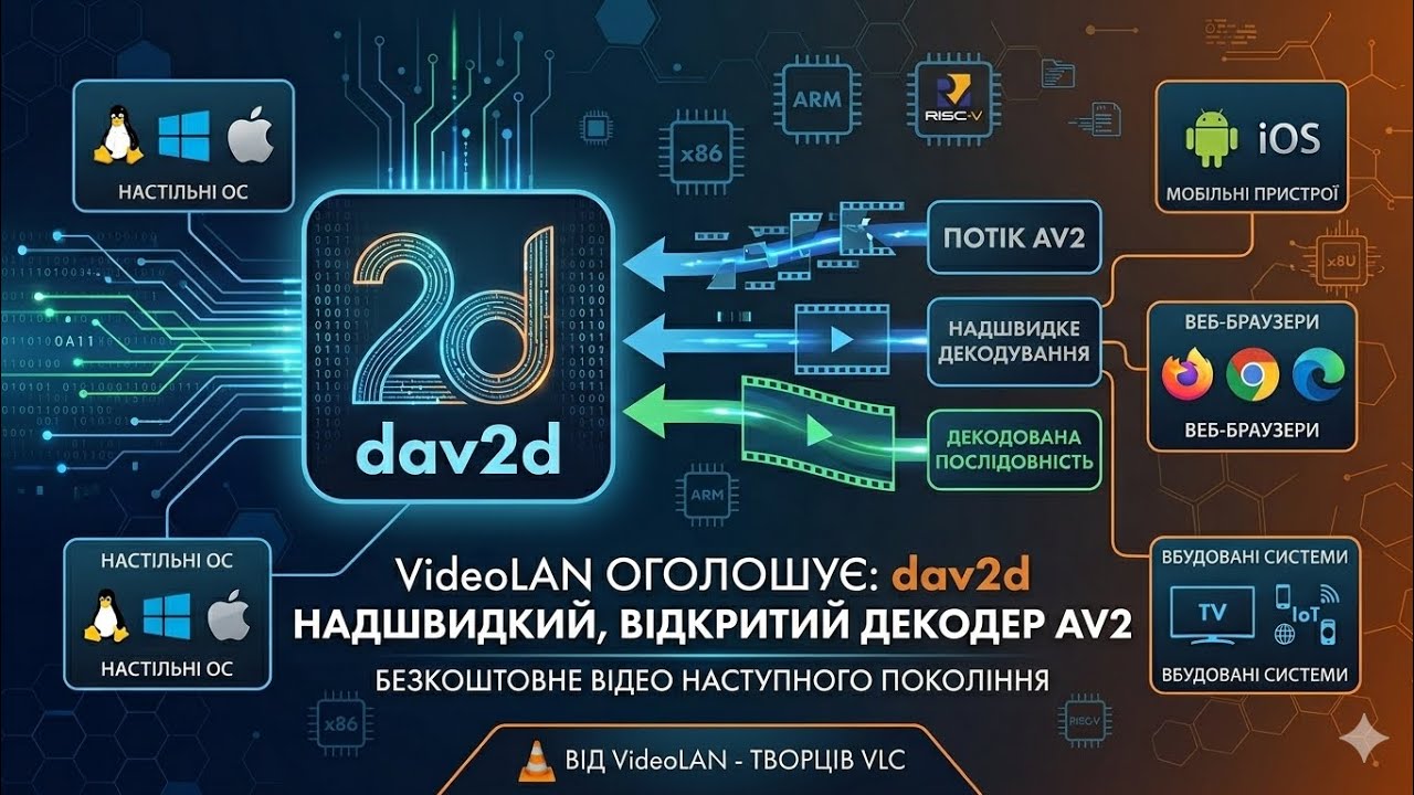 VideoLAN анонсували dav2d &mdash; надшвидкий декодер для майбутнього відеокодека AV2!