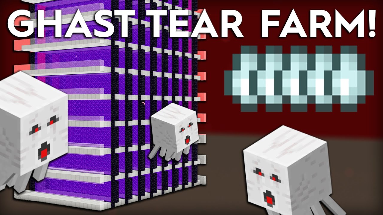 Minecraft Ghast Farm - Portal Based Design - 1000+ Items per hour