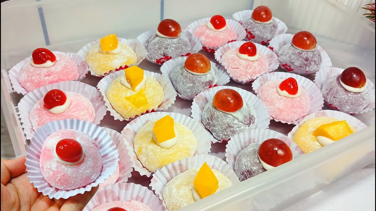 Resep Mochi Buah, Lembut Kenyal Cream Chese nya Enak Kebangetan, Cocok Buat Ide Jualan !!