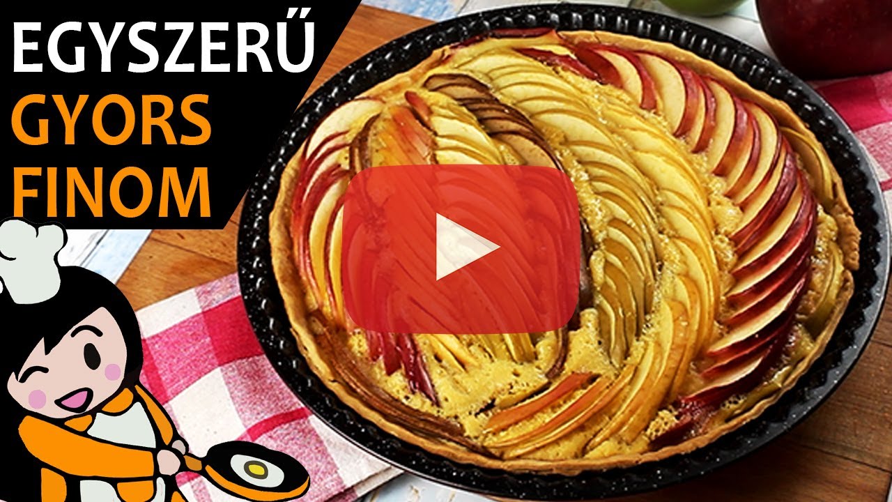 Alm&aacute;s-k&ouml;rt&eacute;s pite - Recept Vide&oacute;k