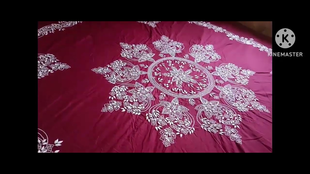 computer bedsheet design💞 chadar design so beautiful hand embroidery