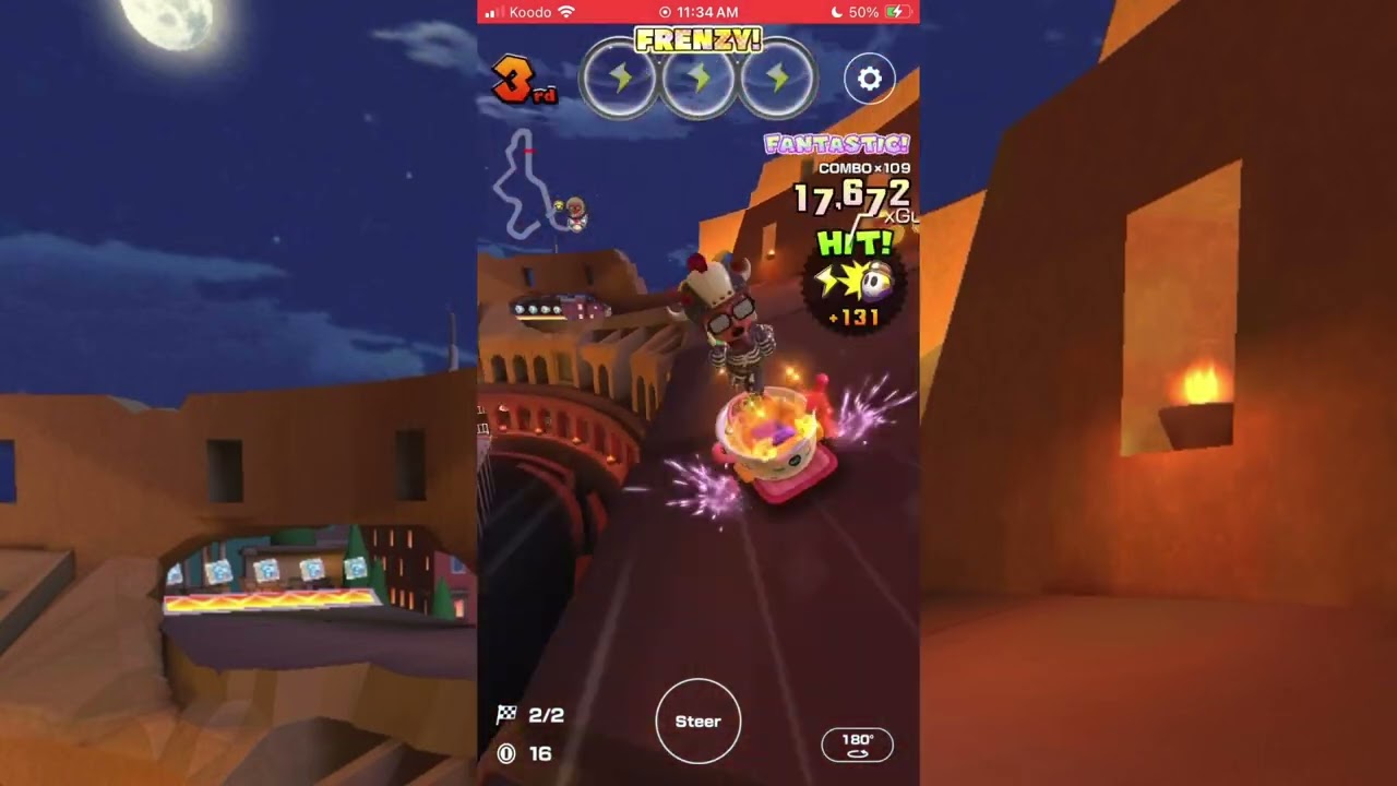 Mario Kart Tour Rome Avanti 46,014 with 169 nonstop actions