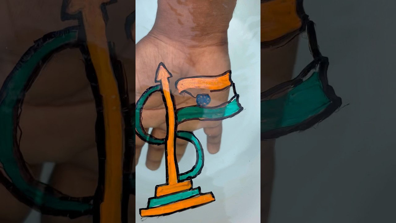 Amazing Indian flag 🇮🇳 drawing on hand 